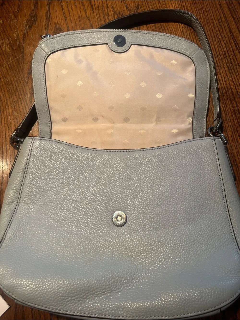 kate spade Pebbled Leather Shoulder Bag in Light Gray
